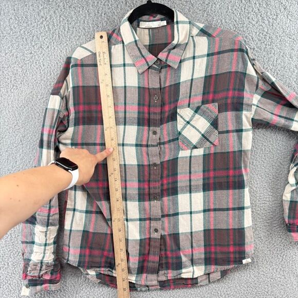 Prana Women's Size S Crimson Percy Plaid Casual Button Front Long Sleeve Hiking - Picture 8 of 10
